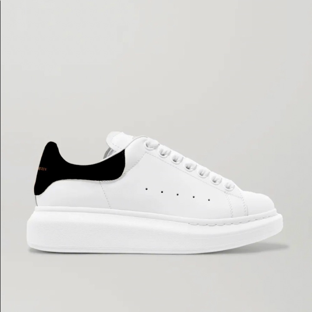 Black suede trimmed leather Alexander McQueen